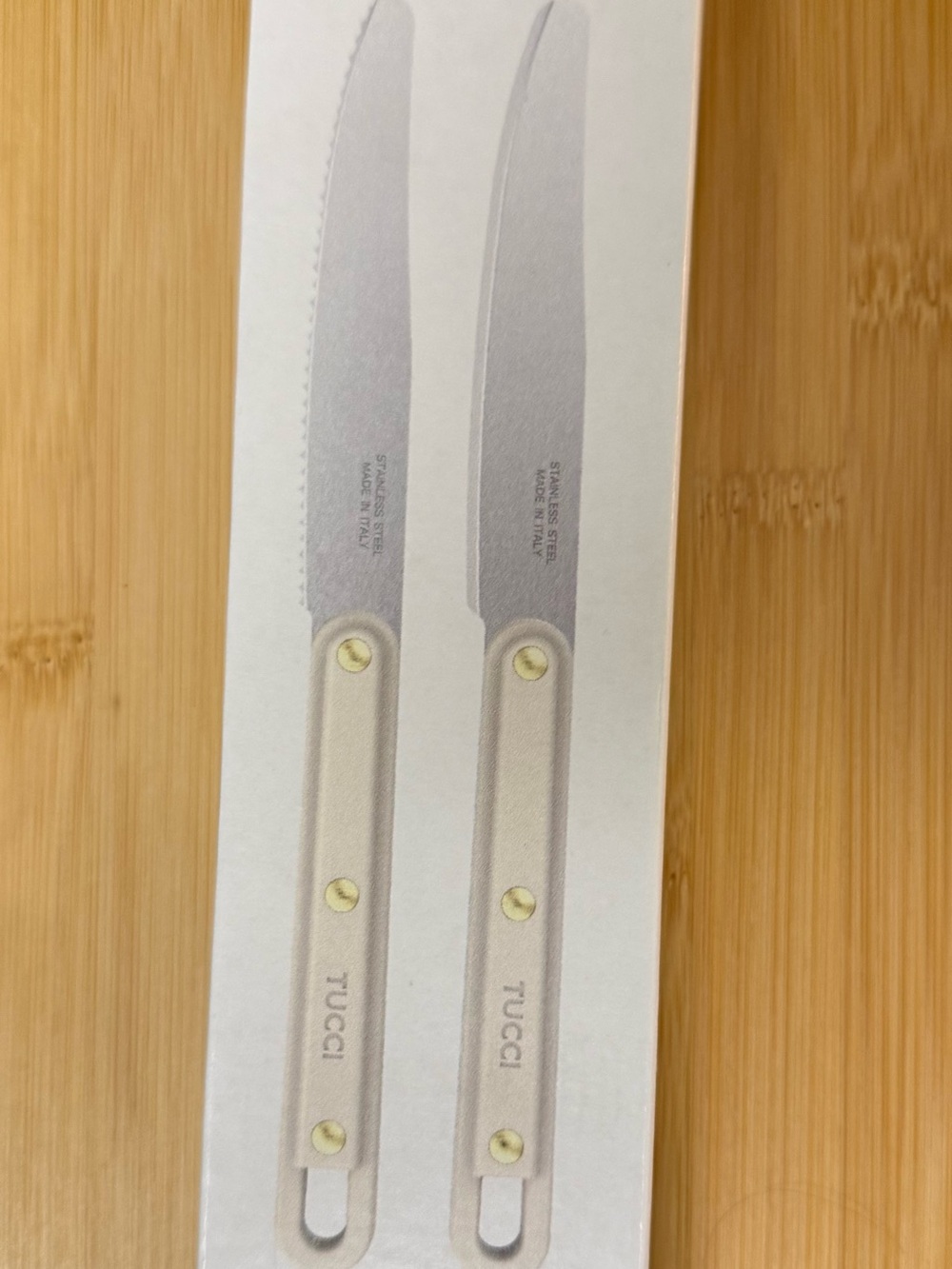 GreenPan Cream Handle 2-set Utility Knives with Brass Rivets